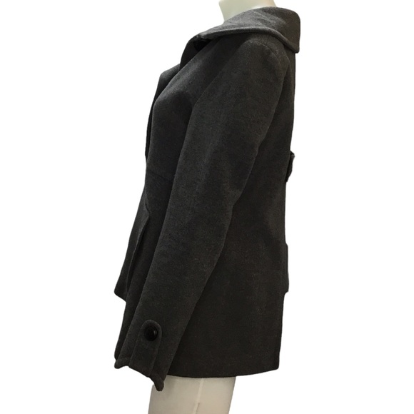 Soia & Kyo Wool Blend Short Pea Coat Double Breasted Gray Medium Women's - Picture 2 of 13